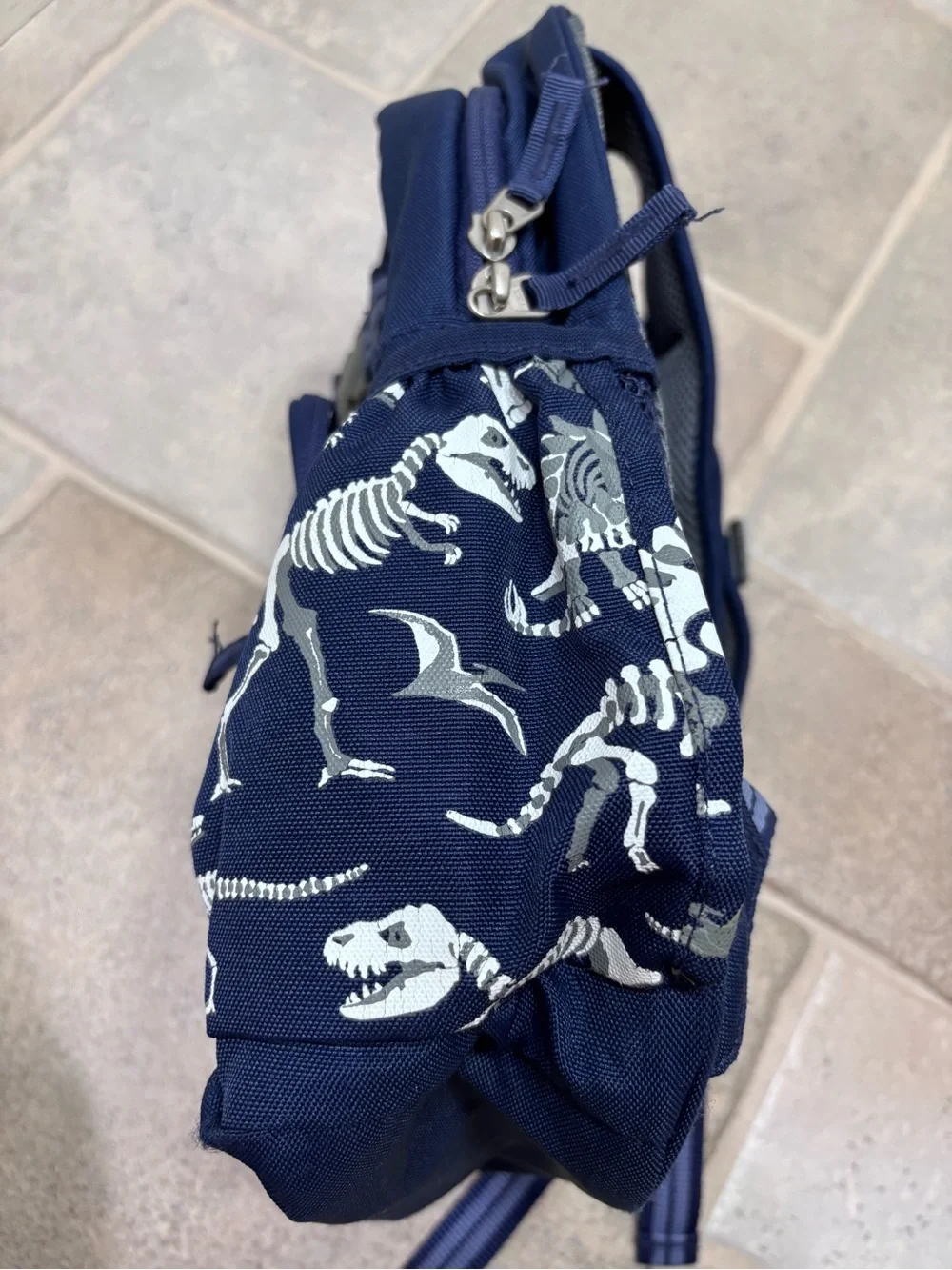 Pottery Barn Kids Mackenzie Dino Bones Backpack Blue